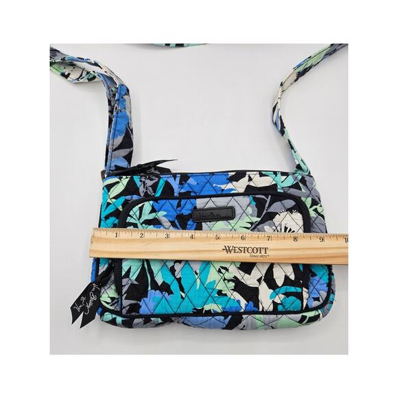 Vera Bradley Abstract Floral Hipster Crossbody Shoulder Bag Blue Green Black‎ - Picture 5 of 8